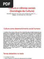 Cultura e Ciências Sociais (Sociologia Da Cultura