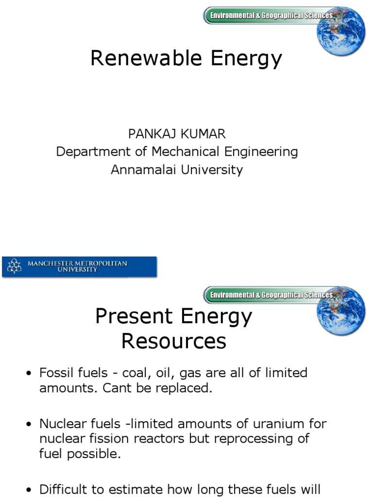 Overview of Renewable Energy Sources | PDF | Wind Power | Renewable Energy