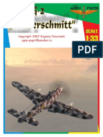 WWII Messerschmitt BF 109 G-2 Fighter Aircraft Paper Model