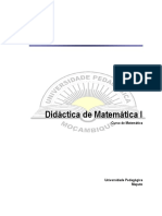 Didáctica De Matemática I - Universidade Pedagógica