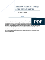 Operating an Escrow Document Storage and Secure Signing Registry CSW 1