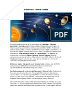 Breve Resumen Sobre El Sistema Solar