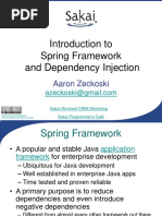 Introduction To Spring Framework and Dependency Injection: Aaron Zeckoski