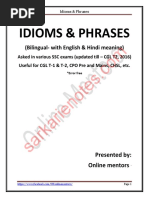 SSC All Previous Year Asked Idiom & Phrase PDF (For More Book - Sarkarienotes - Com)