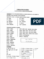 Tabla de Formulación