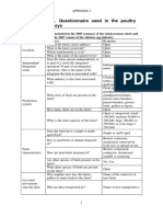 APPENDIX 2. Questionnaire Used in The Poultry Industry Surveys