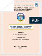 ..Aspectos Legales y Eticos en La Hospitalizacion Involuntaria..