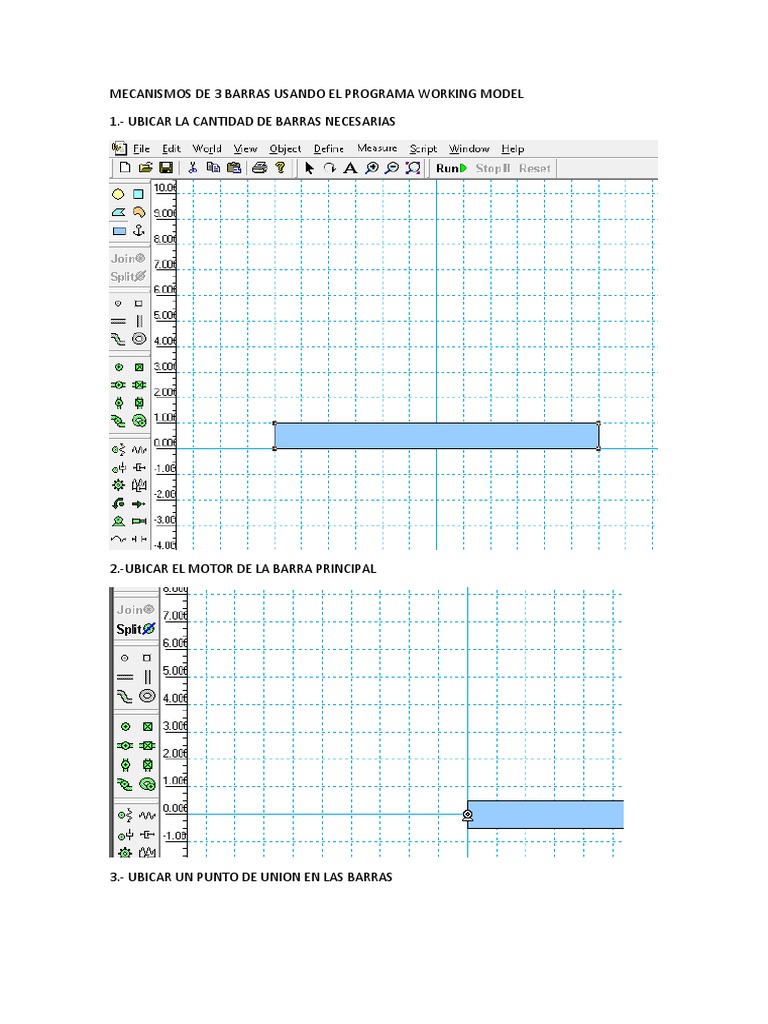 Mecanismos de 3 Barras Usando El Programa Working Model | PDF