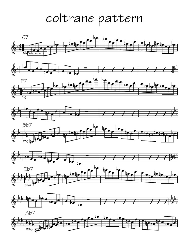 Coltrane Pattern: 1a) Piano Acustico | PDF