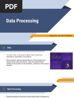 Data Processing: Prepared By: John Carl P. Macasero