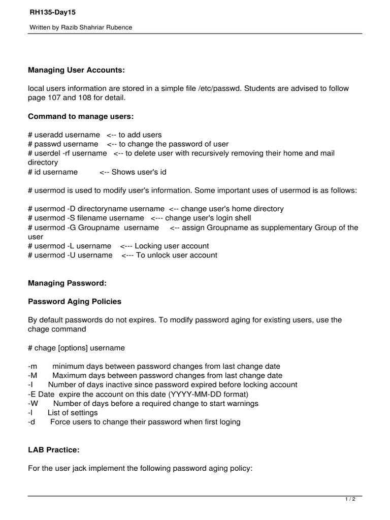 Managing User Accounts and Password Policies | PDF | Business | Computers