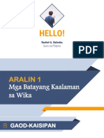 Aralin 1 Mga Batayang Kaalaman Sa Wika