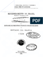 Recenseamento Dos Estabelecimentos Rurais Do Brasil - 1920 - Segundo Volume PDF