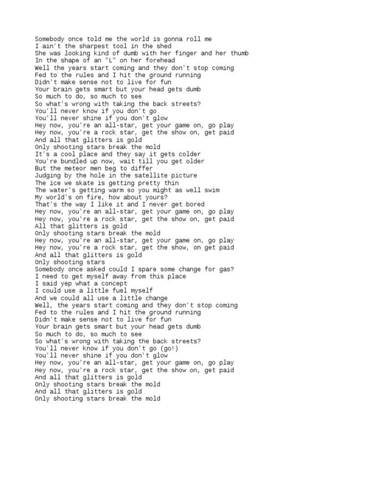 Smash Mouth All Star Lyrics