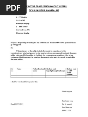 Letter to Fps Holder