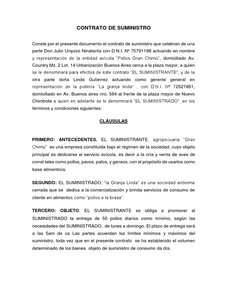 Contrato de Suministro PDF Gobierno Business