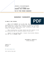 Barangay Clearance: Office of The Punong Barangay