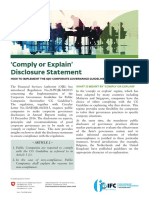 Comply or Explain' Disclosure Statement: Issue 1 - November 2016