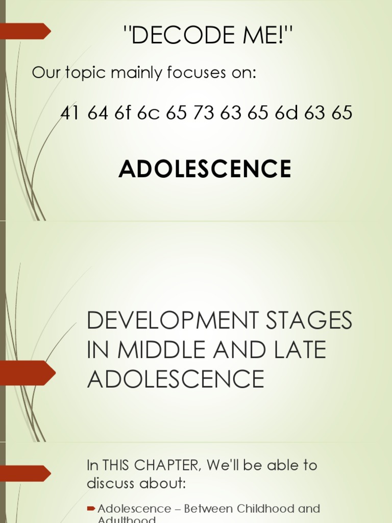 Stages of Development in Adolescence | PDF | Developmental Psychology ...