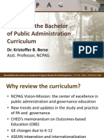 Review of The Bachelor of Public Administration Curriculum
