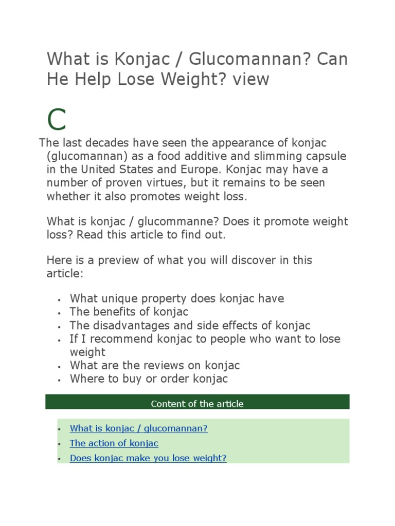 Does Konjac Promote Weight Loss? An InDepth Look at the Benefits and