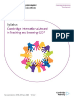 Cambridge International Award in Teaching and Learning Syllabus