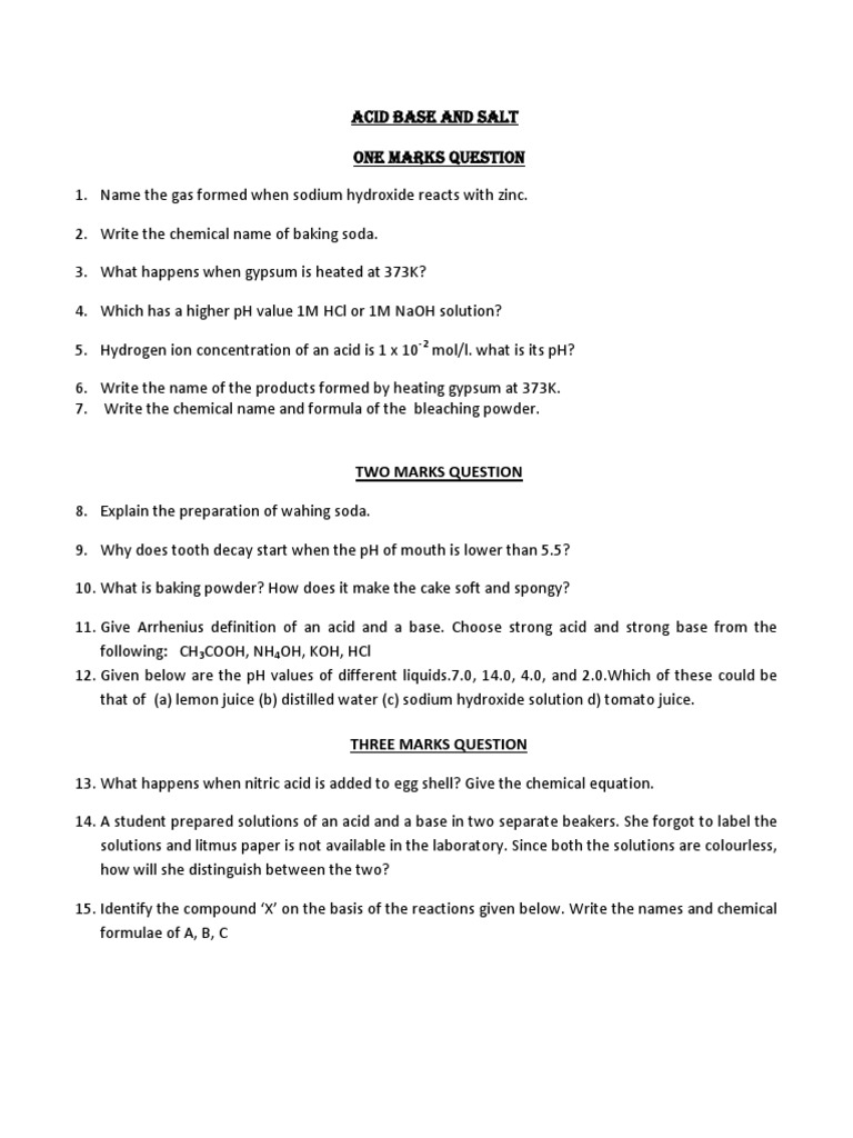 CHAPTER - 2 - Acids, Bases and Salts | PDF | Sodium Hydroxide | Acid