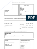 Residential Lease Agreement Tenant Names: (Unless Terminated Pursuant To Lease) (If Applicable)