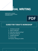 A Workshop On Editorial Writing
