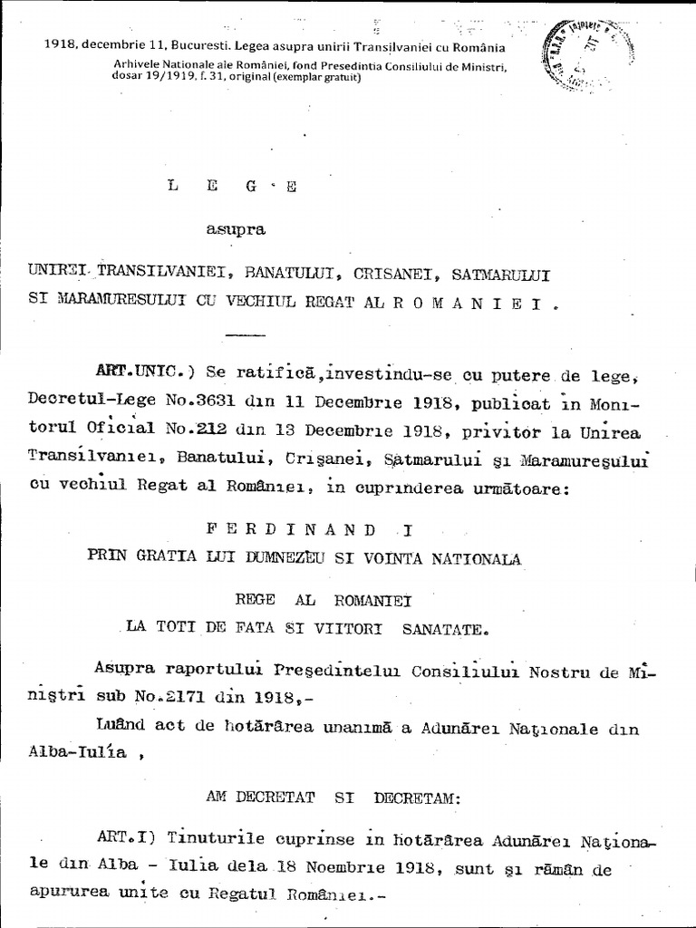 Act Infiintare Statul Roman PDF | PDF