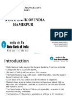 State Bank of India Hamirpur: Human Resourse Management Project Report