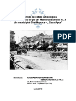 Proiect Cercetare Arheologica str. Memorandumului nr. 2 Cluj - Napoca