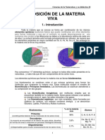 Composición de la materia viva y biomoléculas orgánicas