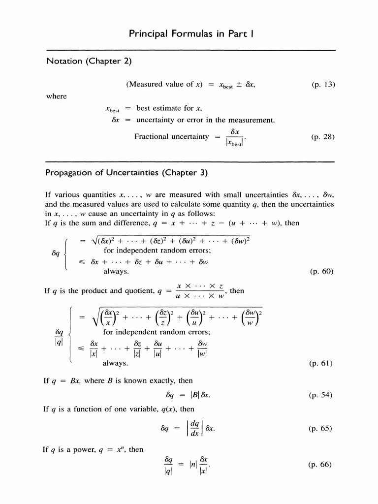 An Introduction To Error Analysis The Study of Uncertainties in ...