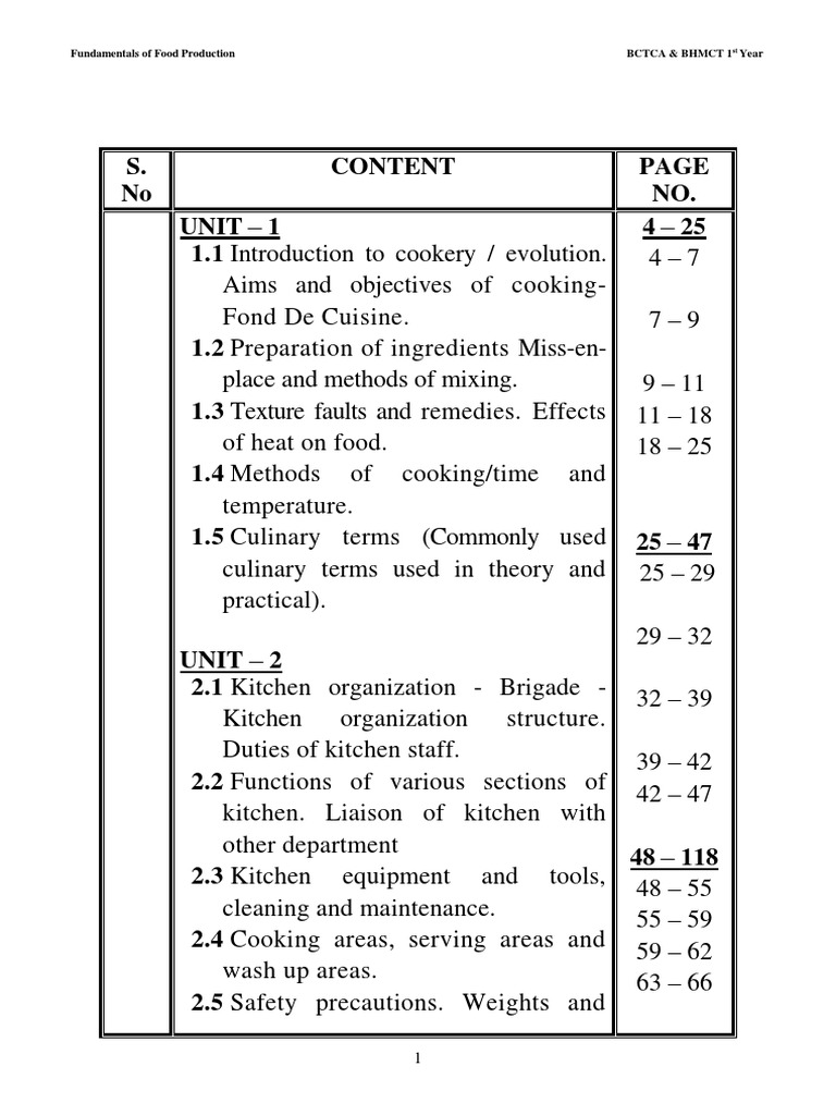 1st Year BCT & BHM FPP Notes-1 | PDF | Roasting | Boiling