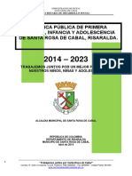 Politica Publica de Primera Infancia, Infancia y Adolescencia SRC 2014 - 2023