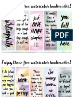 Free Printable Watercolor Bookmarks