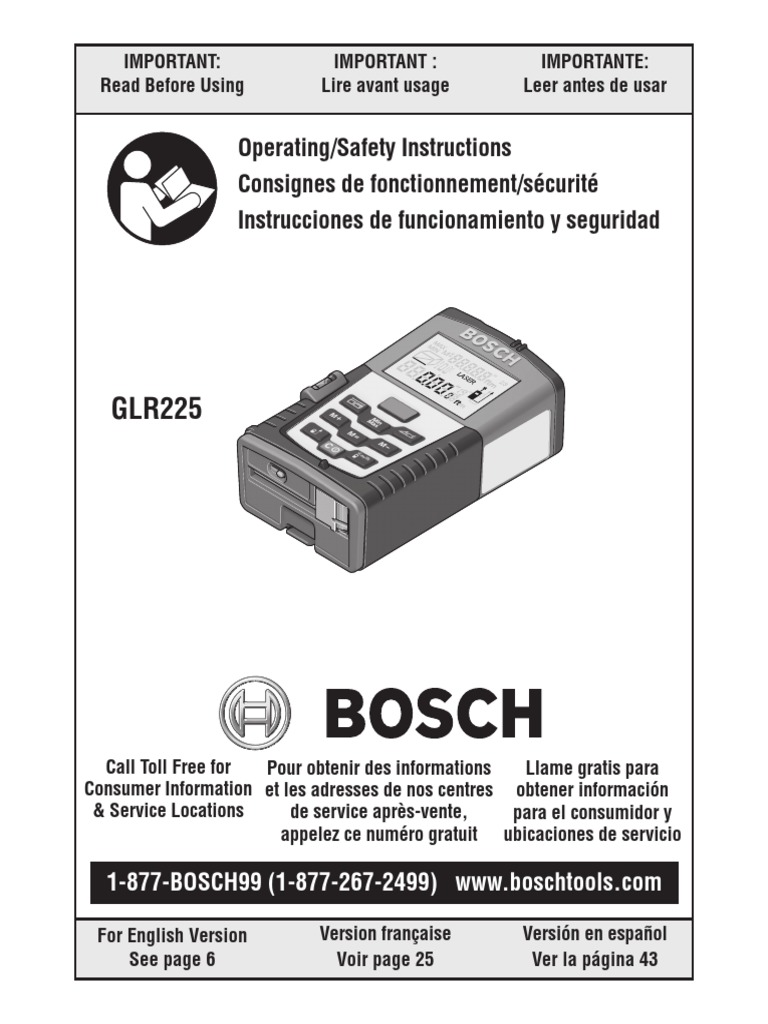 Bosch Glr225 Manual Laser Measurement