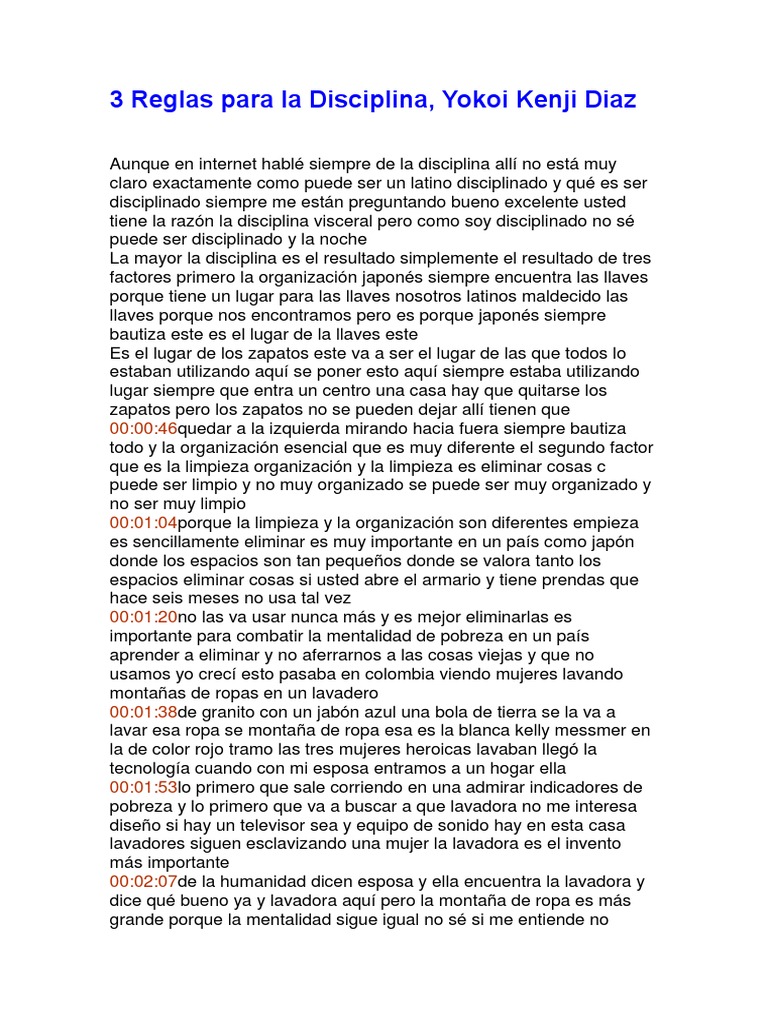 3 Reglas para La Disciplina, Yokoi Kenji Diaz | PDF | Pobreza | Pobreza ...