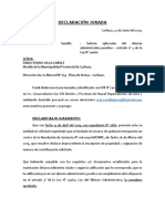 Declaración jurada solicita silencio administrativo positivo