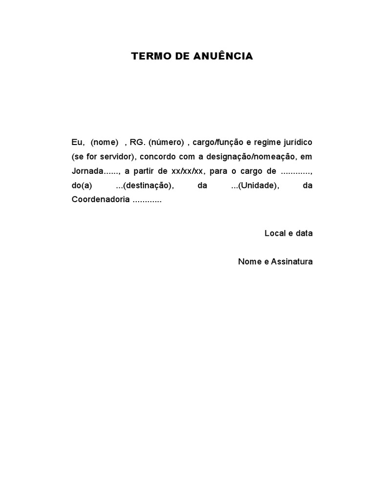 Termo de Anuencia | PDF