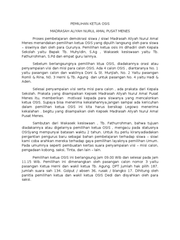 PEMILIHAN KETUA OSIS