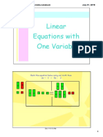 Linear Equations With One Variable