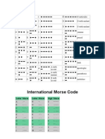 International Morse Code Chart with Accented Letters & Punctuation