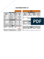 Class Schedules For HRM 3-4