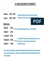 Políticas de Curso Facilidades de Superficie I