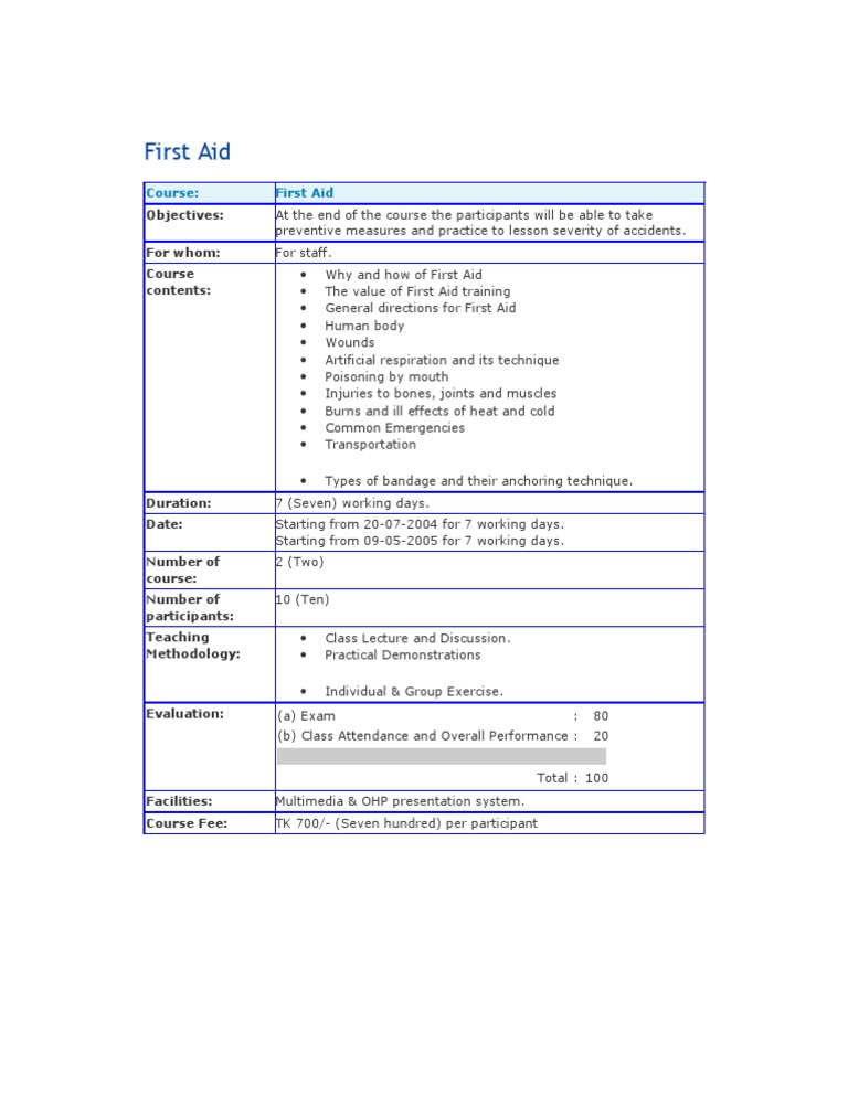 First Aid | PDF