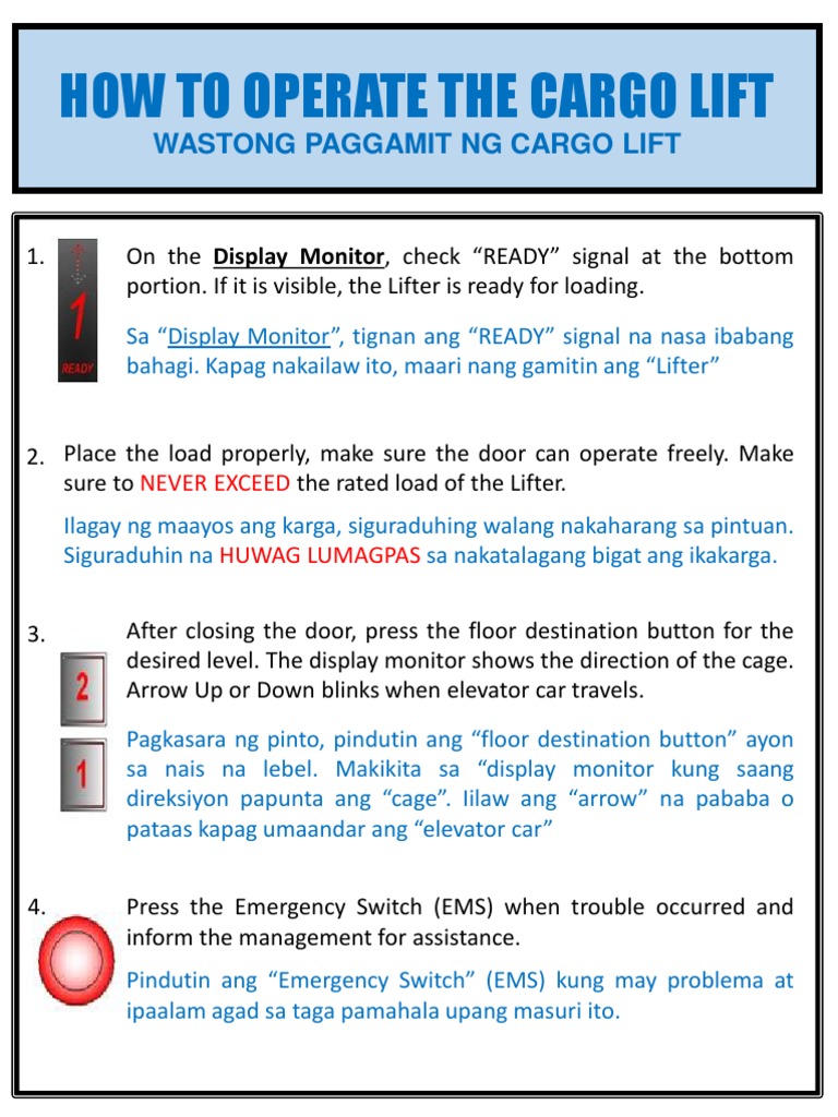 How To Operate Lift PDF Elevator Transport