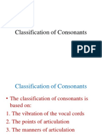 Classification of Consonants