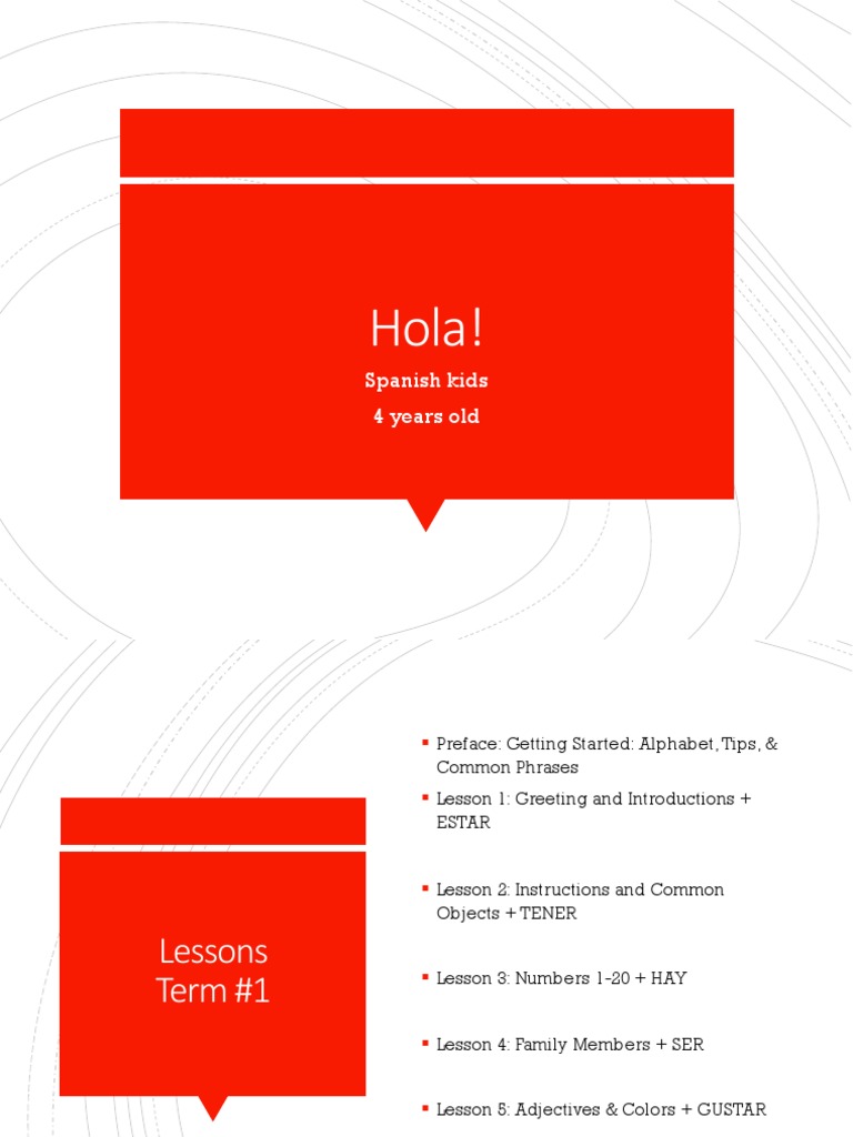 Spanish Lessons for Kids: Age 4 | PDF